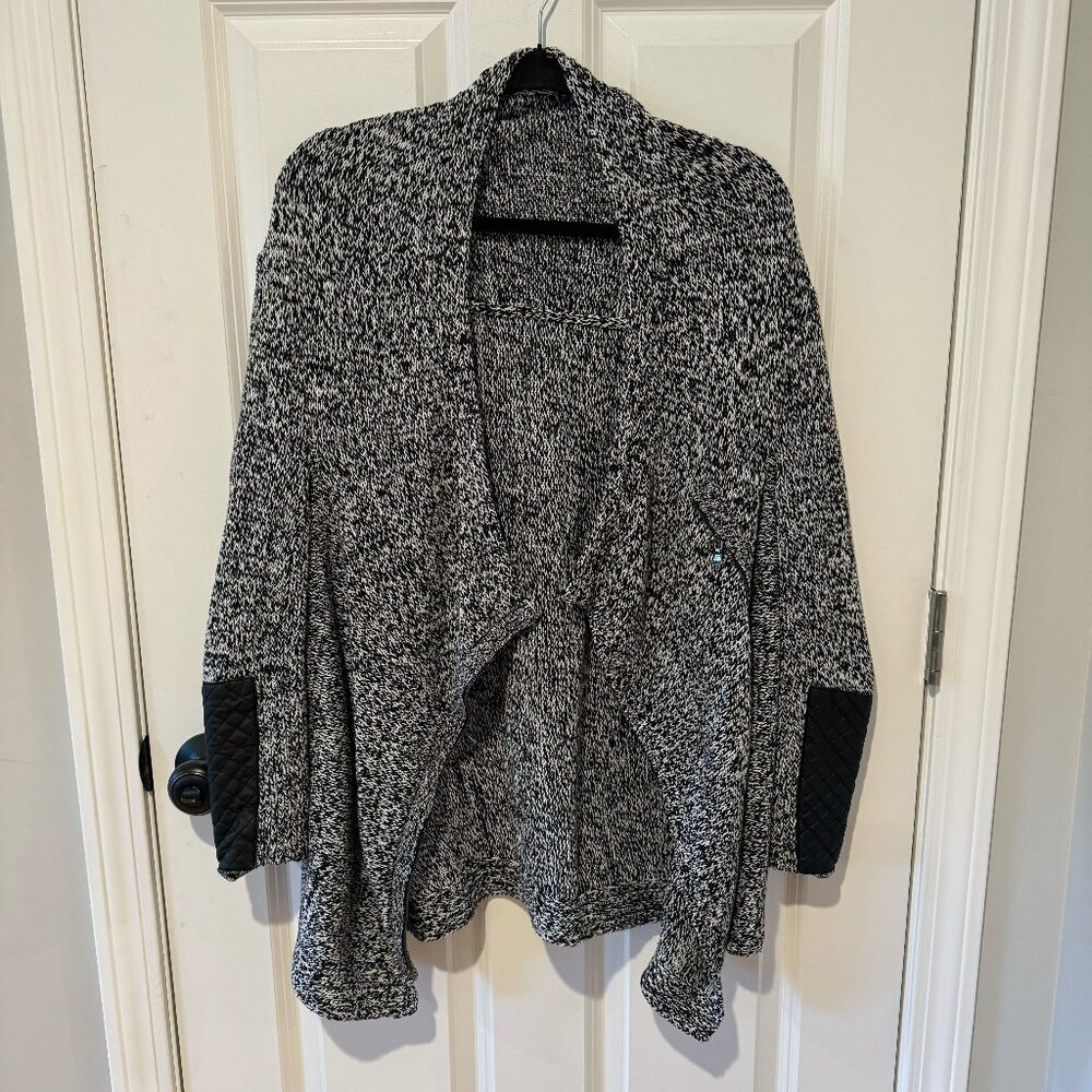 Black and White Knitted Cardigan Sweater - Size Small‎